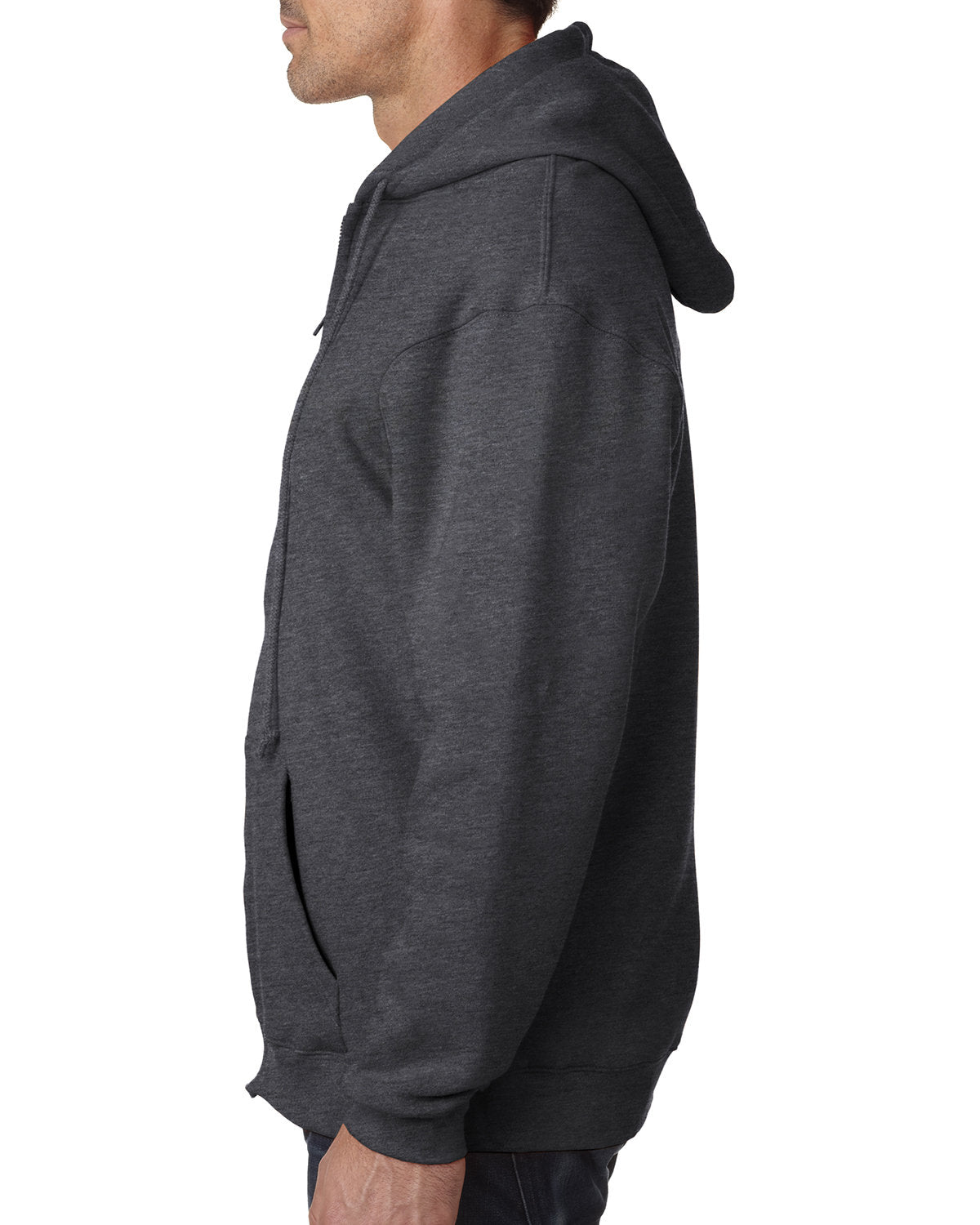 Bayside Adult USA Made Full-Zip Heavyweight Hooded Sweatshirt BA900