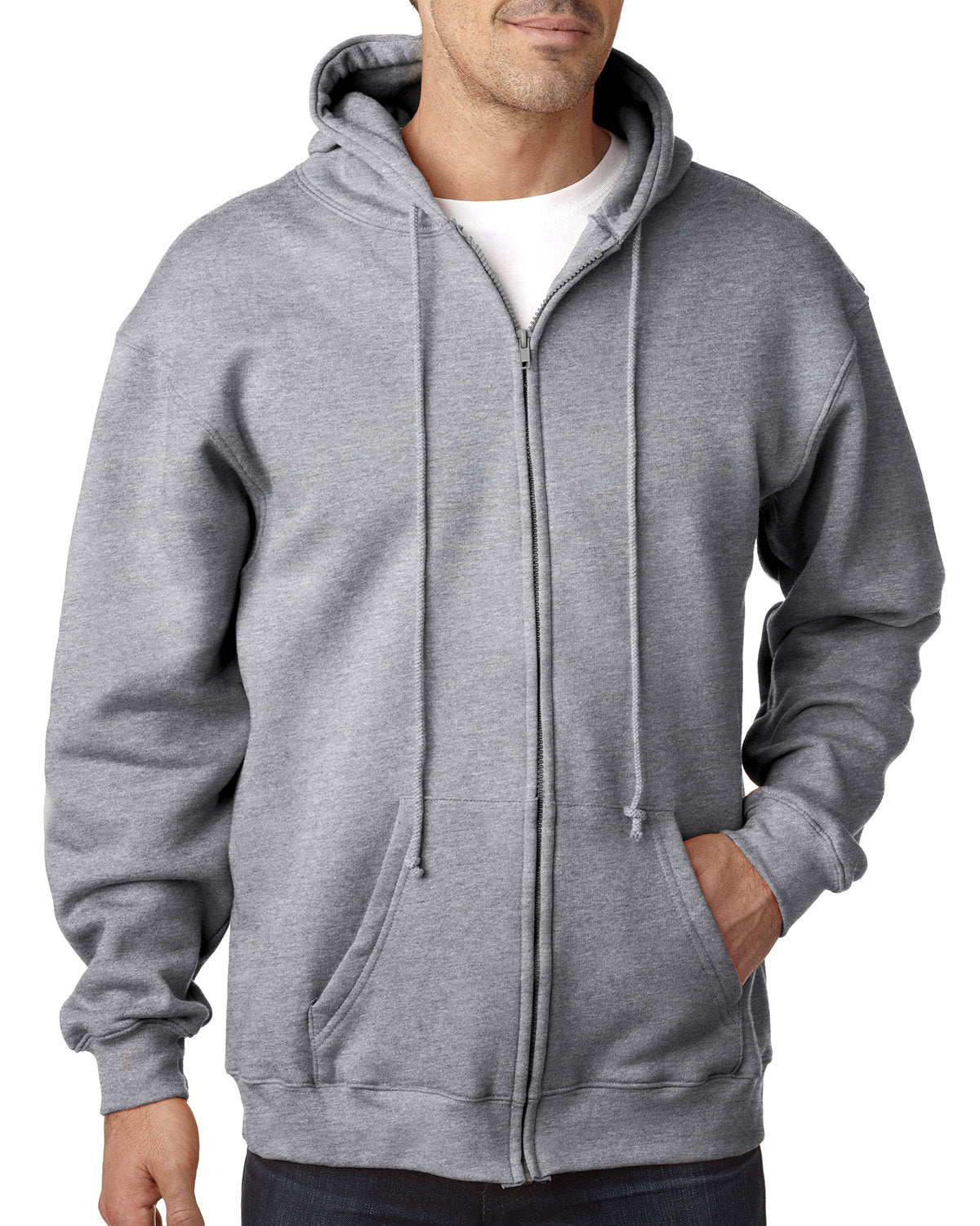 Bayside Adult USA Made Full-Zip Heavyweight Hooded Sweatshirt BA900