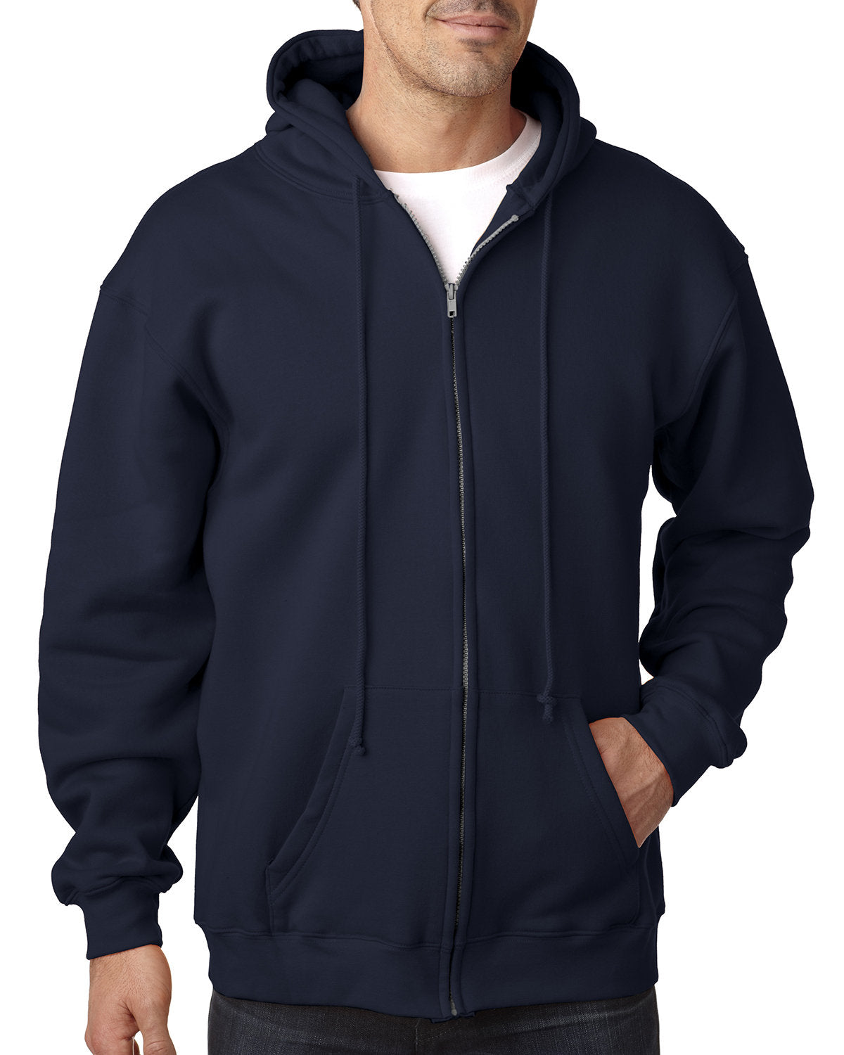 Bayside Adult USA Made Full-Zip Heavyweight Hooded Sweatshirt BA900