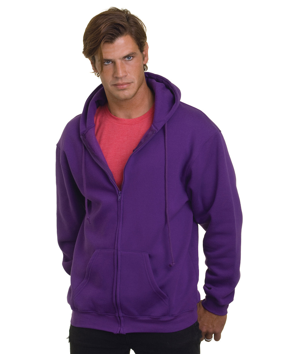 Bayside Adult USA Made Full-Zip Heavyweight Hooded Sweatshirt BA900