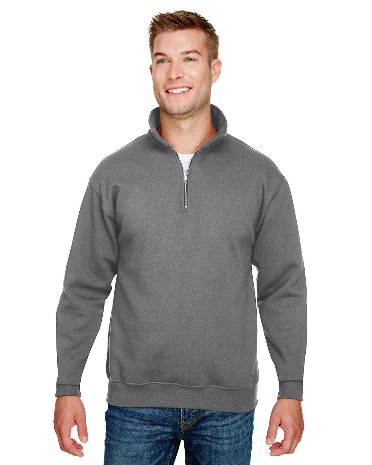 Bayside Unisex USA Made Quarter-Zip Pullover Sweatshirt BA920