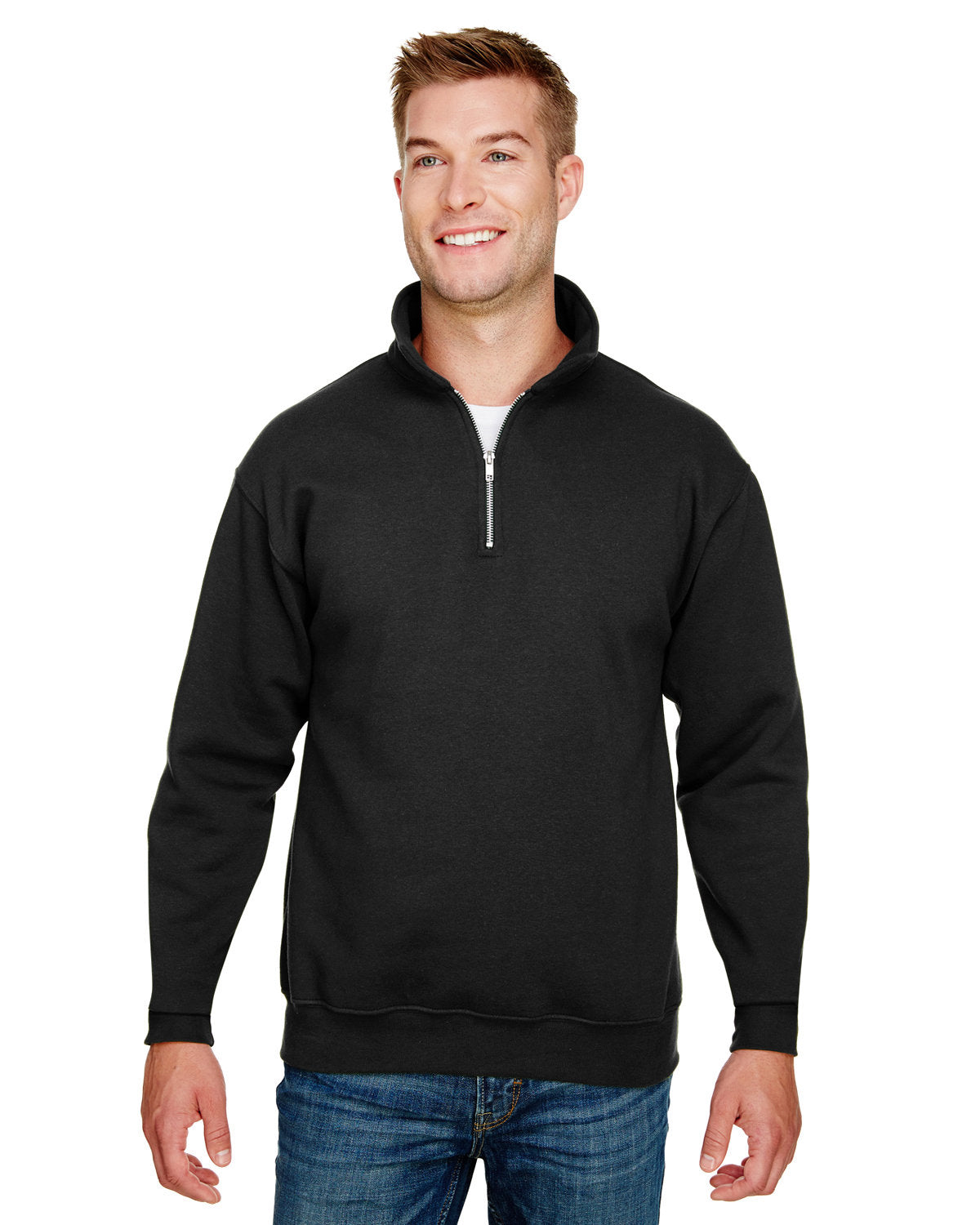 Bayside Unisex USA Made Quarter-Zip Pullover Sweatshirt BA920