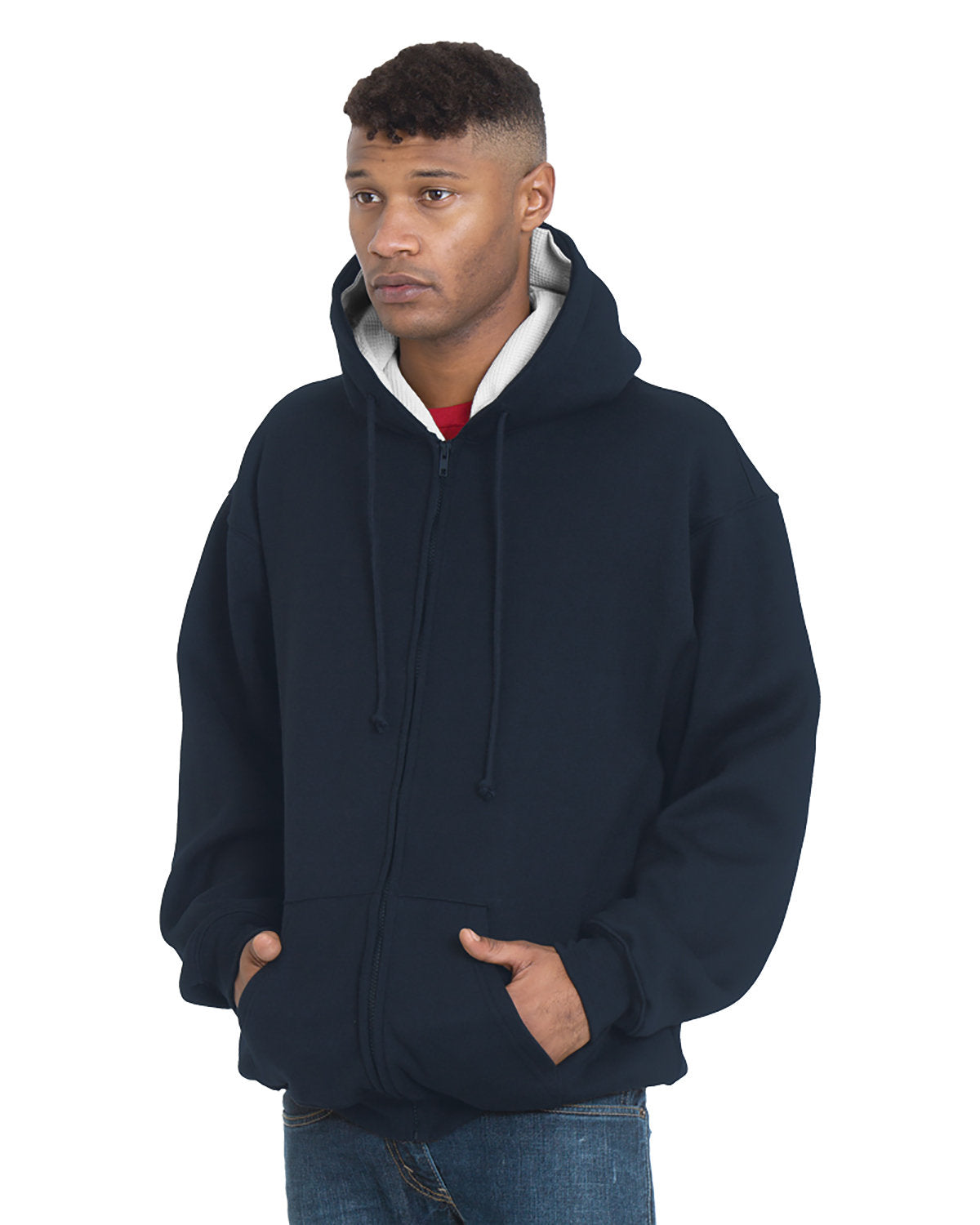 Bayside Adult USA Made Super Heavy Thermal-Lined Full-Zip Hooded Sweatshirt BA940