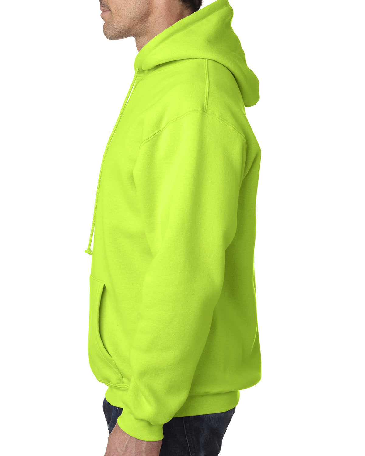 Bayside Adult USA Made Pullover Heavyweight Hooded Sweatshirt BA960 LIME GREEN