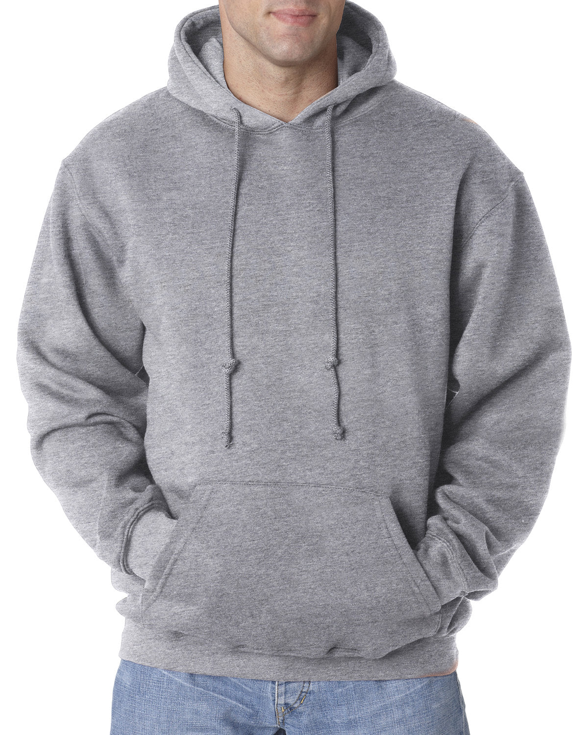 Bayside Adult USA Made Pullover Heavyweight Hooded Sweatshirt BA960 DARK ASH