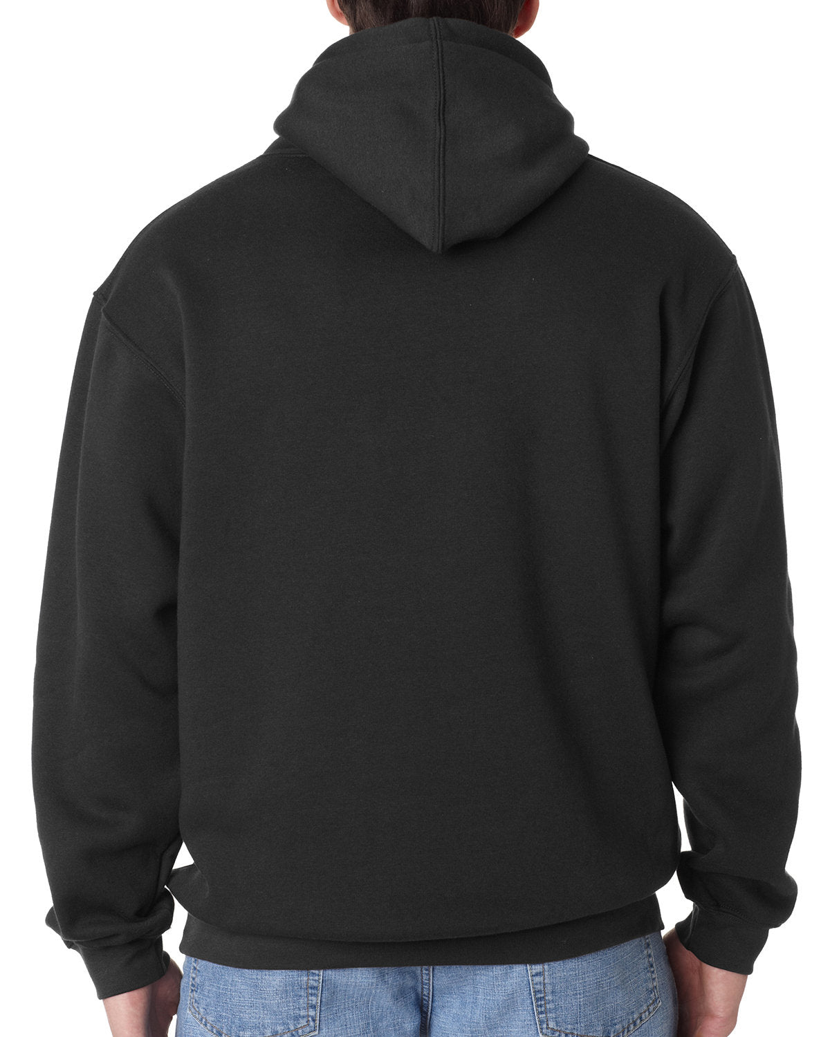 Bayside Adult USA Made Pullover Heavyweight Hooded Sweatshirt BA960 BLACK