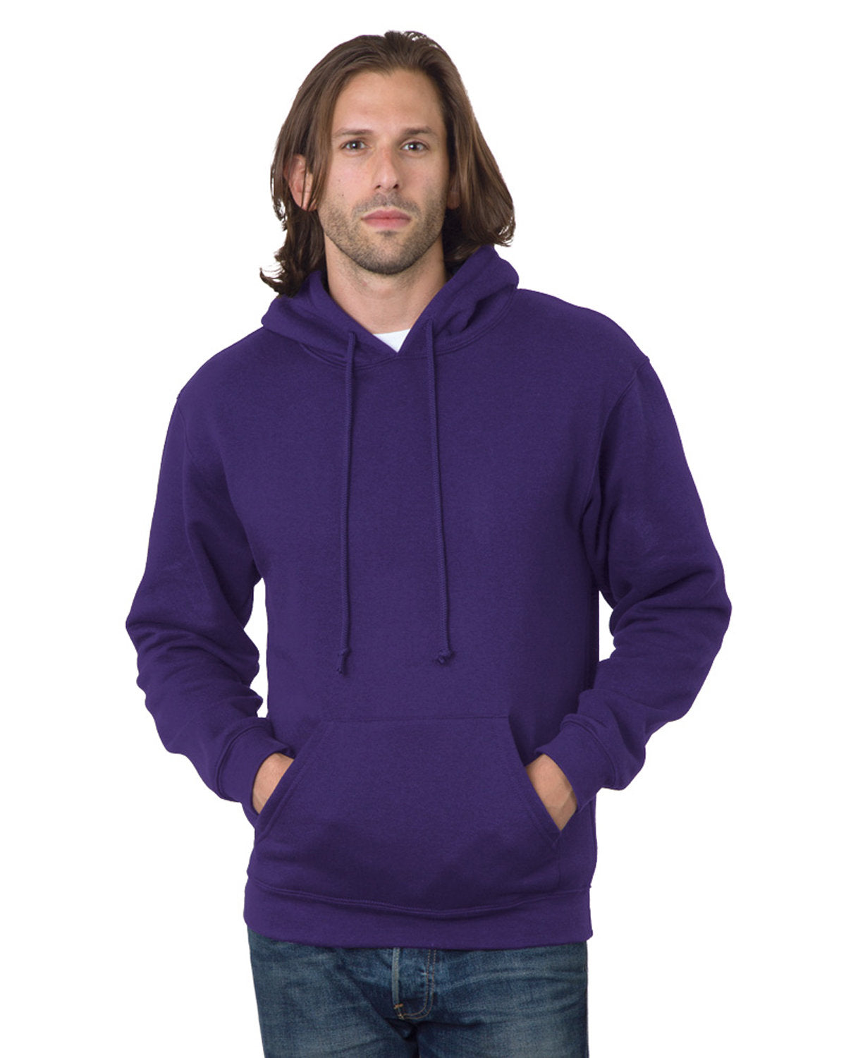 Bayside Adult USA Made Pullover Heavyweight Hooded Sweatshirt BA960 PURPLE