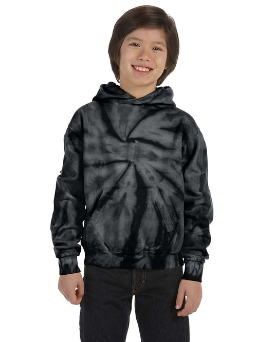 Tie-Dye Youth Pullover Hooded Sweatshirt CD877Y SPIDER BLACK