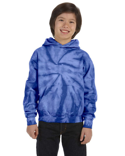 Tie-Dye Youth Pullover Hooded Sweatshirt CD877Y SPIDER ROYAL