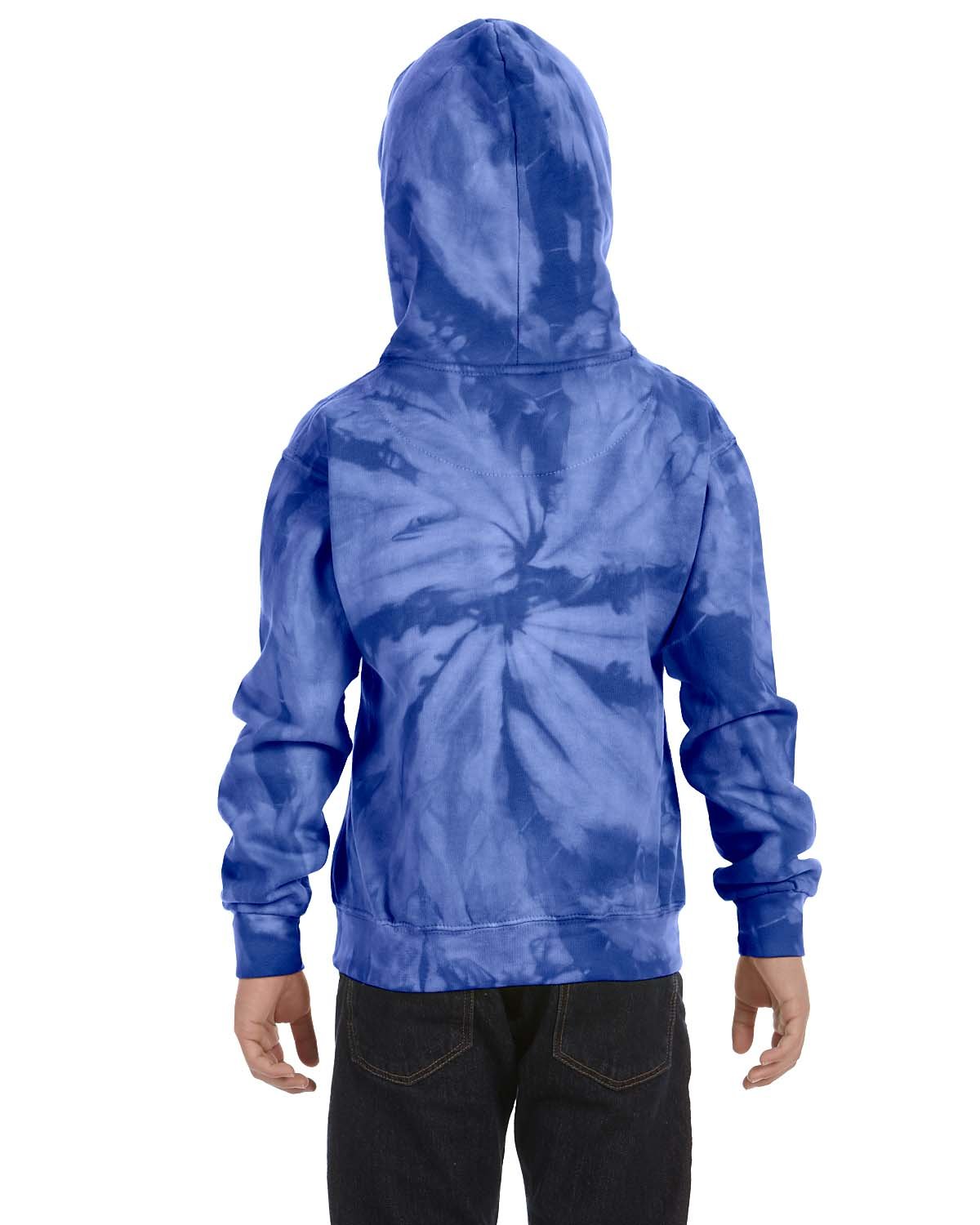 Tie-Dye Youth Pullover Hooded Sweatshirt CD877Y SPIDER ROYAL