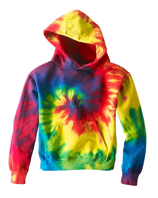 Tie-Dye Youth Pullover Hooded Sweatshirt CD877Y REACTIVE RAINBOW