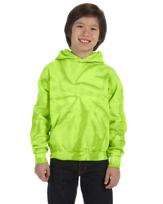 Tie-Dye Youth Pullover Hooded Sweatshirt CD877Y SPIDER LIME