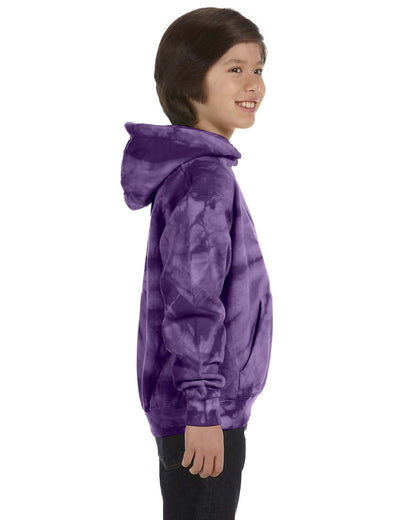 Tie-Dye Youth Pullover Hooded Sweatshirt CD877Y SPIDER PURPLE