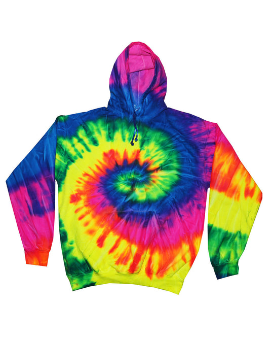 Tie-Dye Youth Pullover Hooded Sweatshirt CD877Y NEON RAINBOW