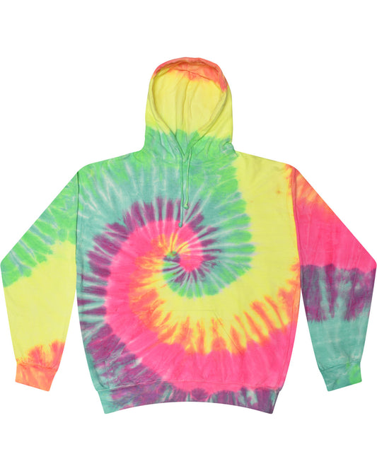 Tie-Dye Youth Pullover Hooded Sweatshirt CD877Y MINTY RAINBOW