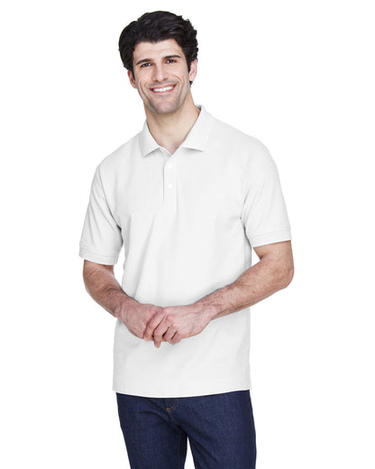 Devon & Jones Men's Pima Piqué Short-Sleeve Polo D100 WHITE