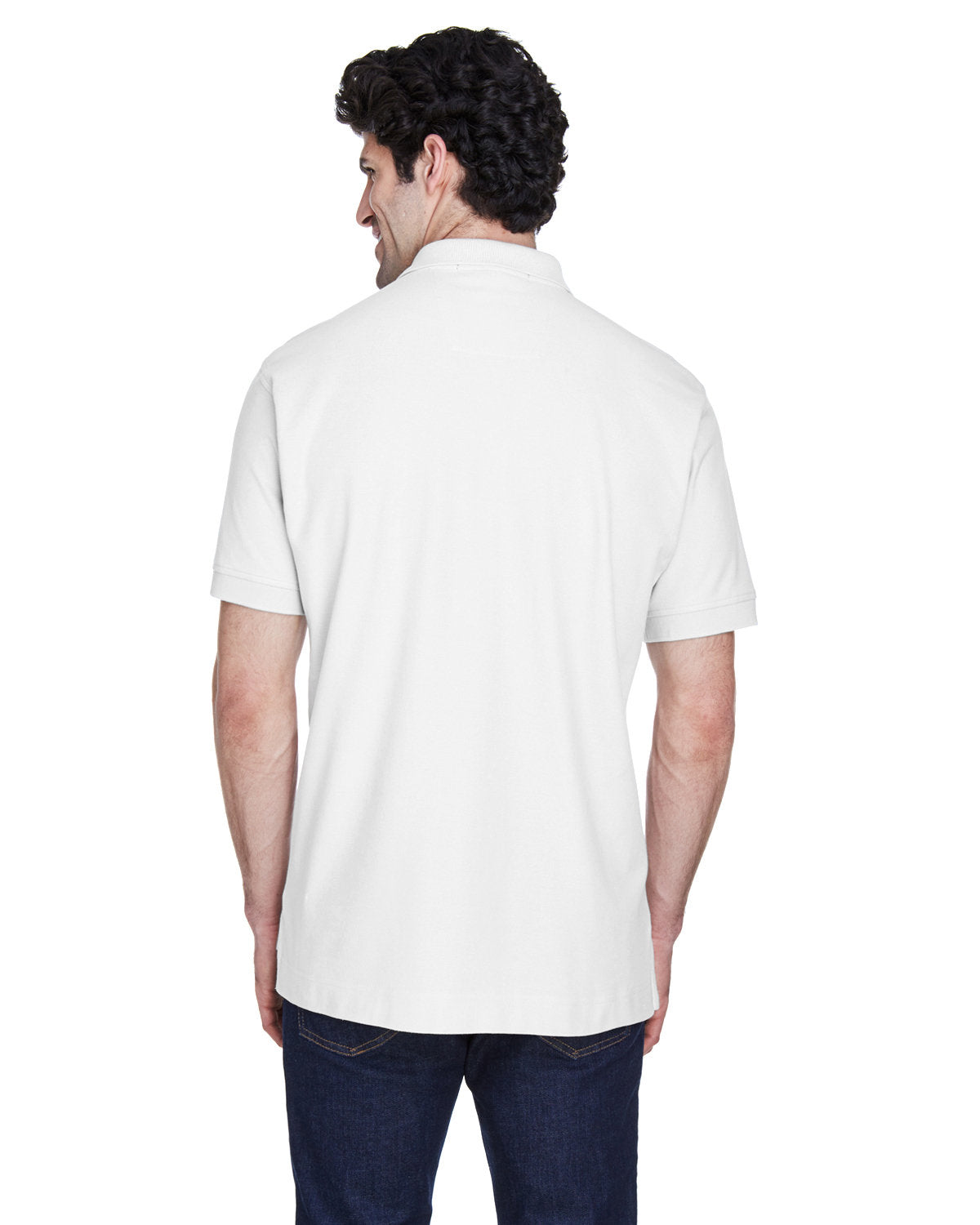 Devon & Jones Men's Pima Piqué Short-Sleeve Polo D100 WHITE