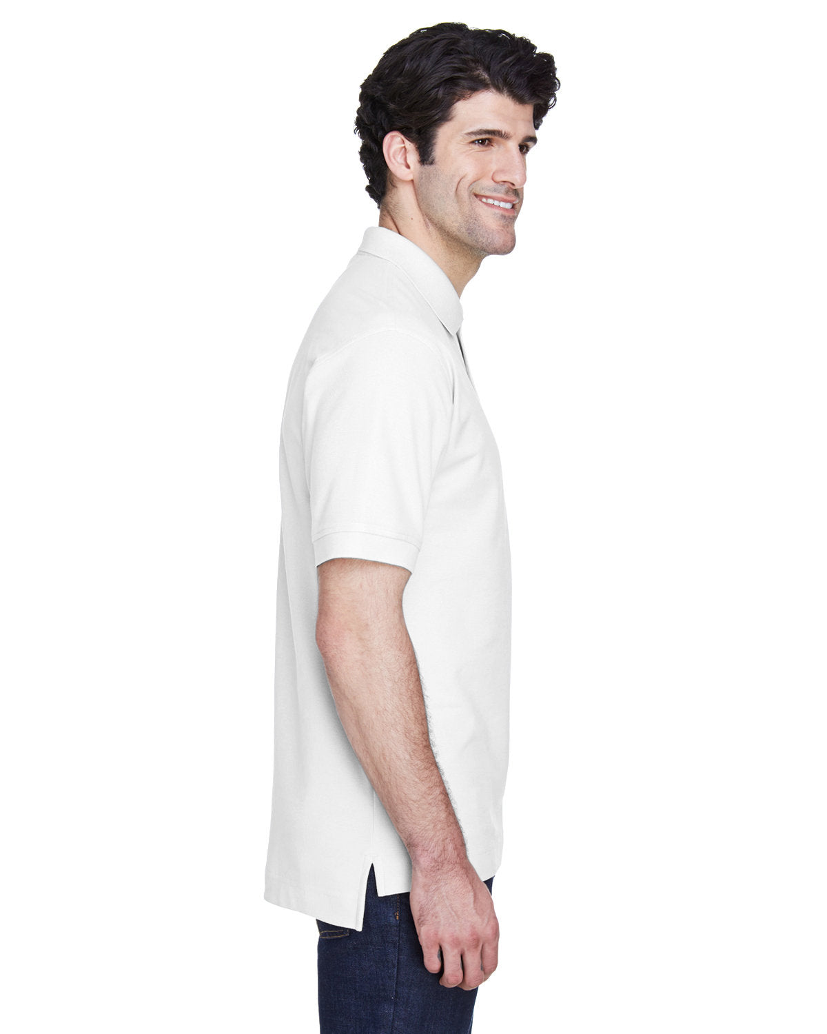 Devon & Jones Men's Pima Piqué Short-Sleeve Polo D100 WHITE