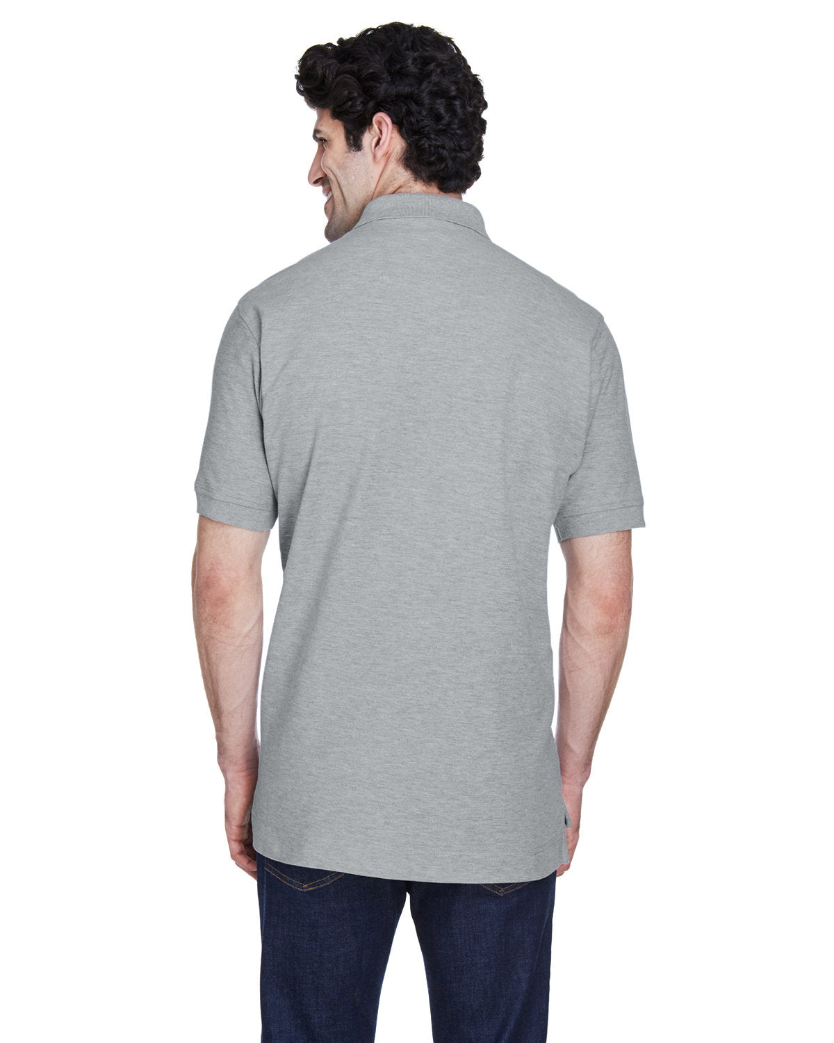 Devon & Jones Men's Pima Piqué Short-Sleeve Polo D100 GREY HEATHER