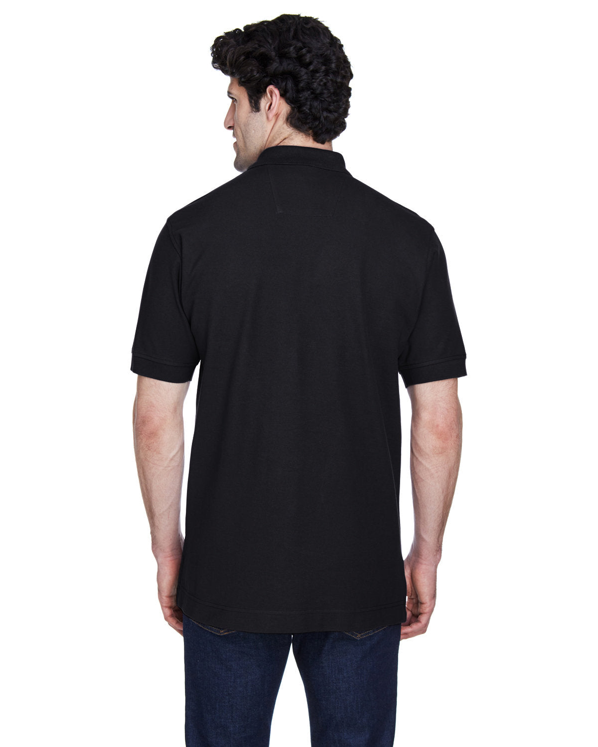 Devon & Jones Men's Pima Piqué Short-Sleeve Polo D100 BLACK