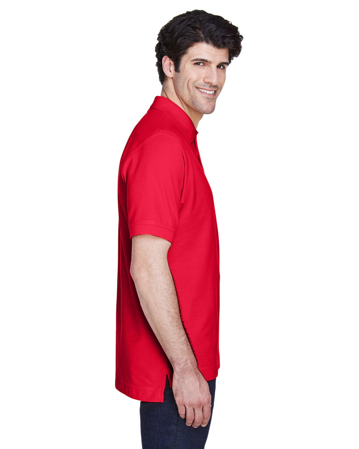 Devon & Jones Men's Pima Piqué Short-Sleeve Polo D100 RED