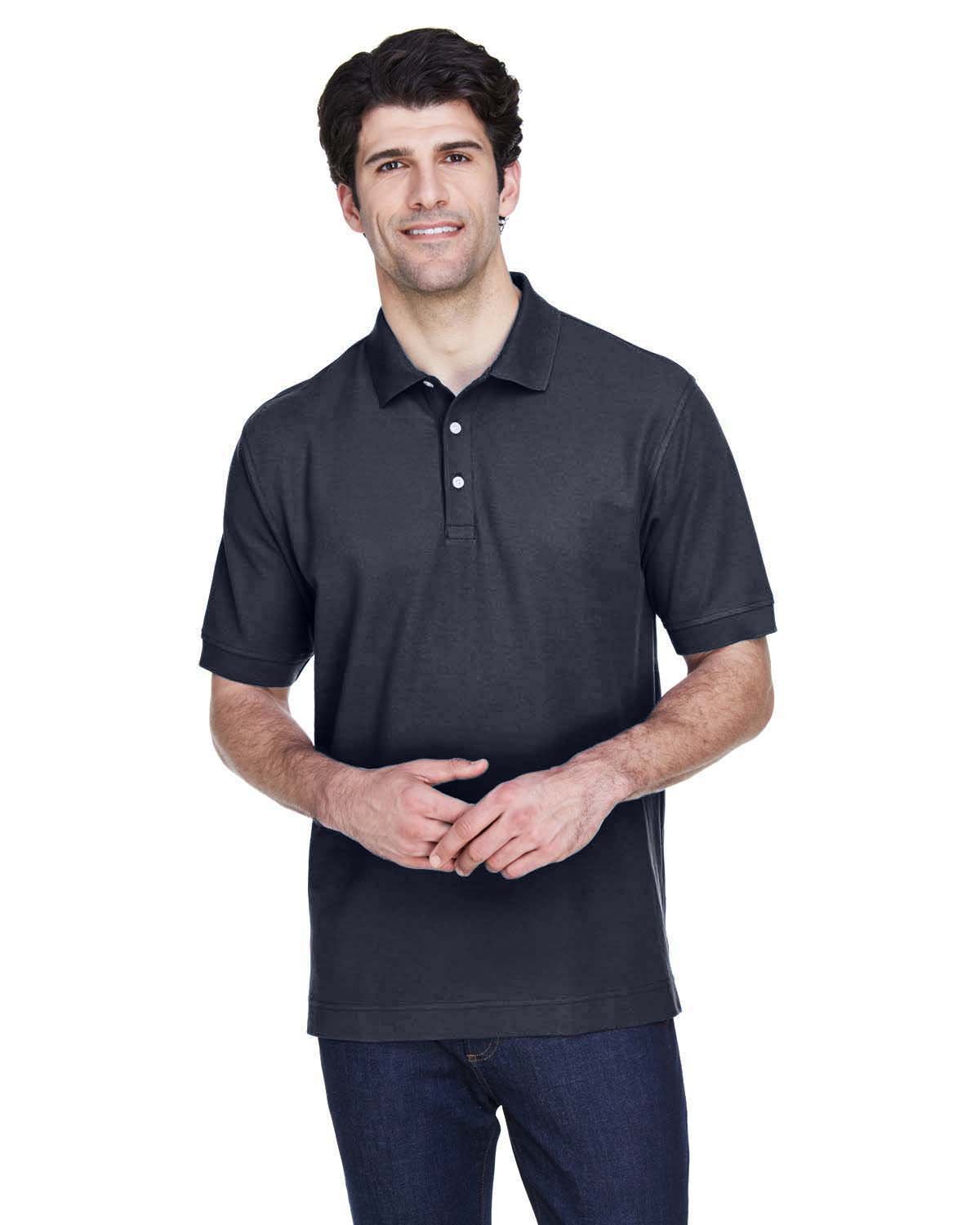 Devon & Jones Men's Pima Piqué Short-Sleeve Polo D100 NAVY