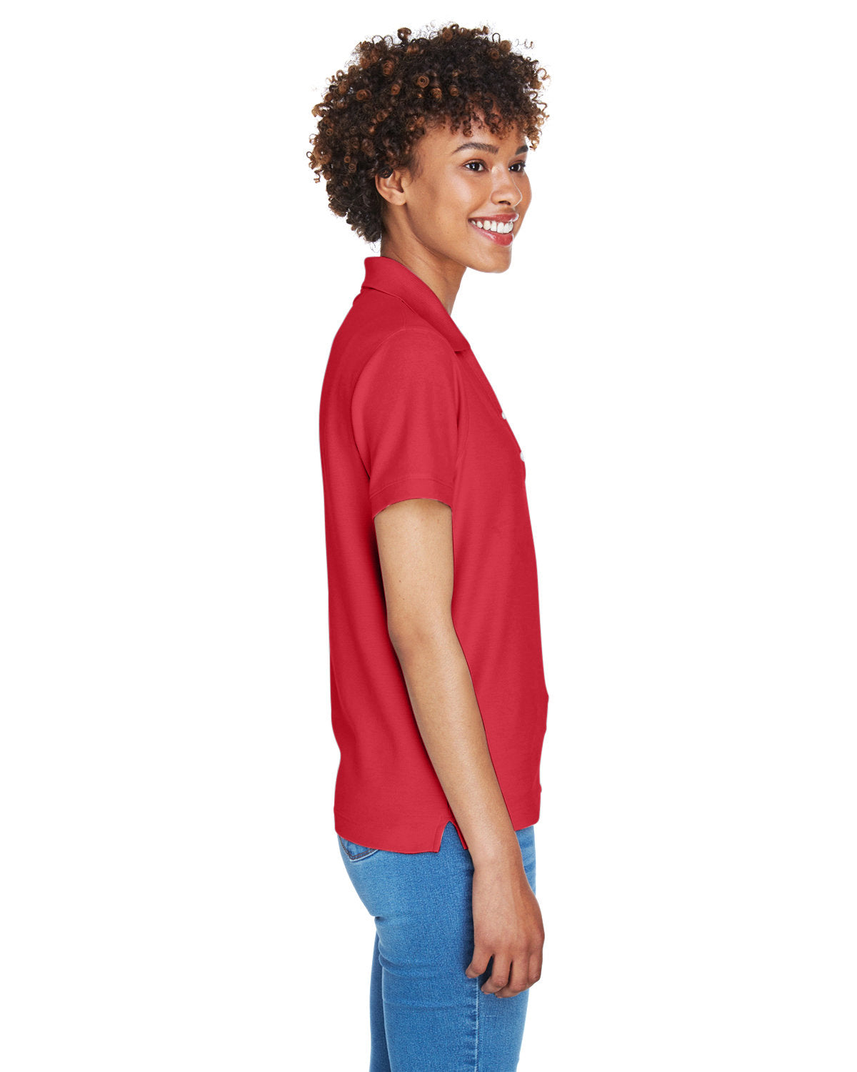 Devon & Jones Ladies' Pima Piqué Y-Collar Polo D100W RED