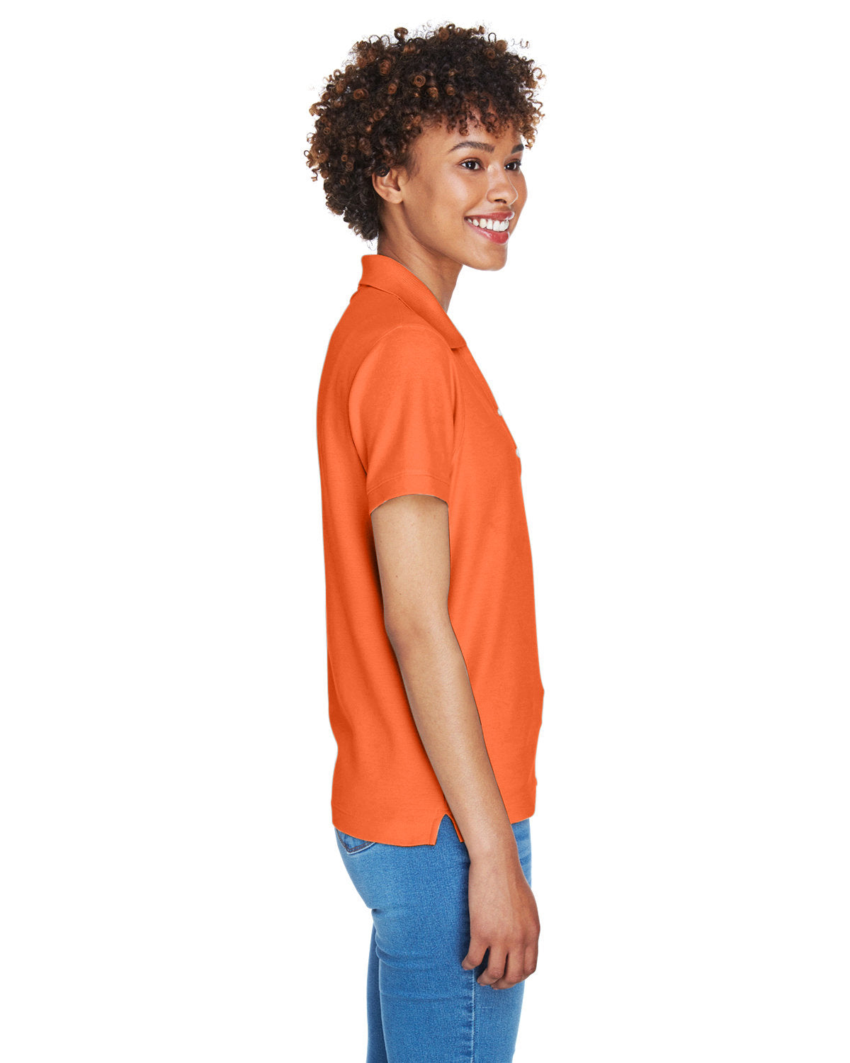 Devon & Jones Ladies' Pima Piqué Y-Collar Polo D100W DEEP ORANGE