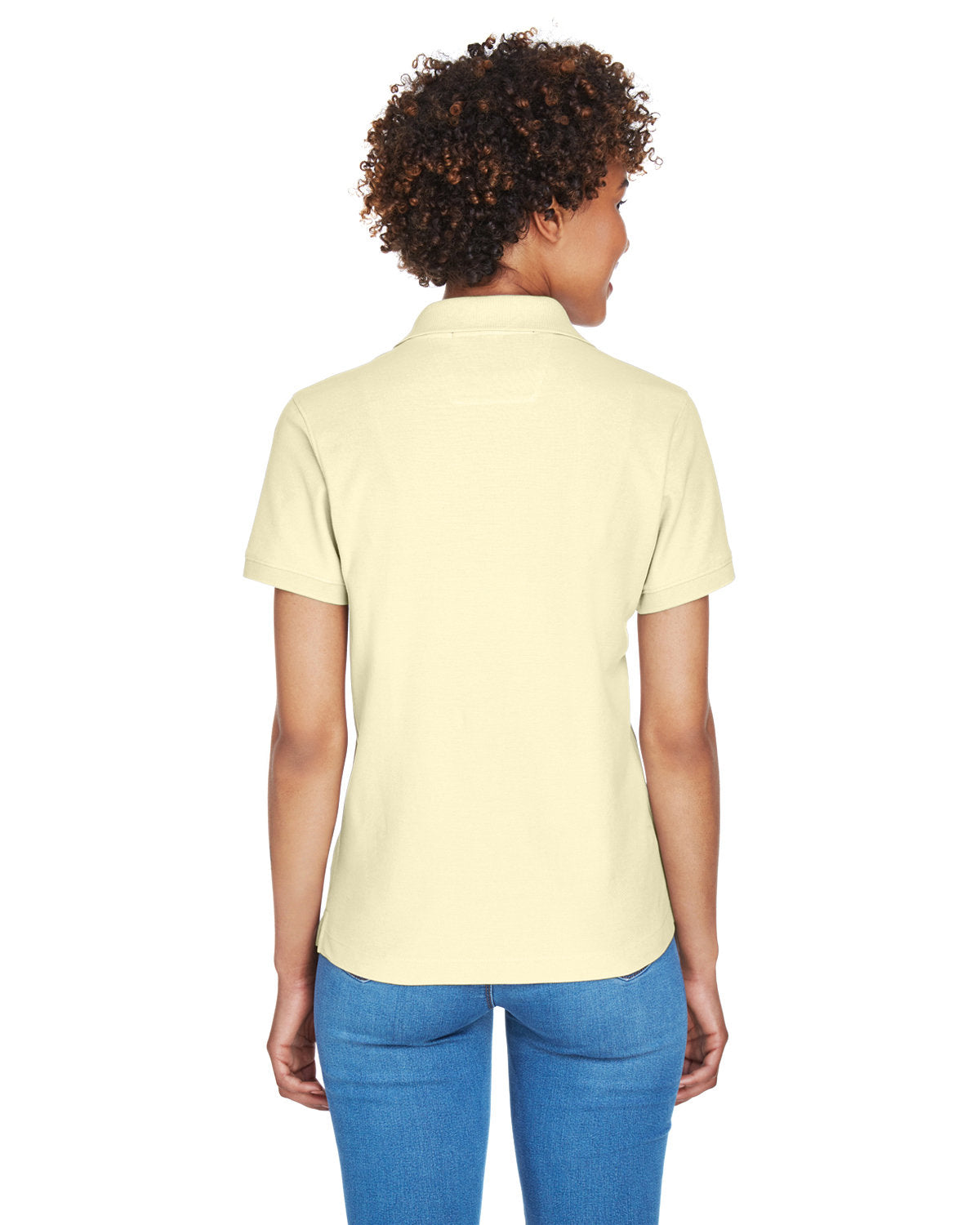 Devon & Jones Ladies' Pima Piqué Y-Collar Polo D100W TRANSPARENT YELL