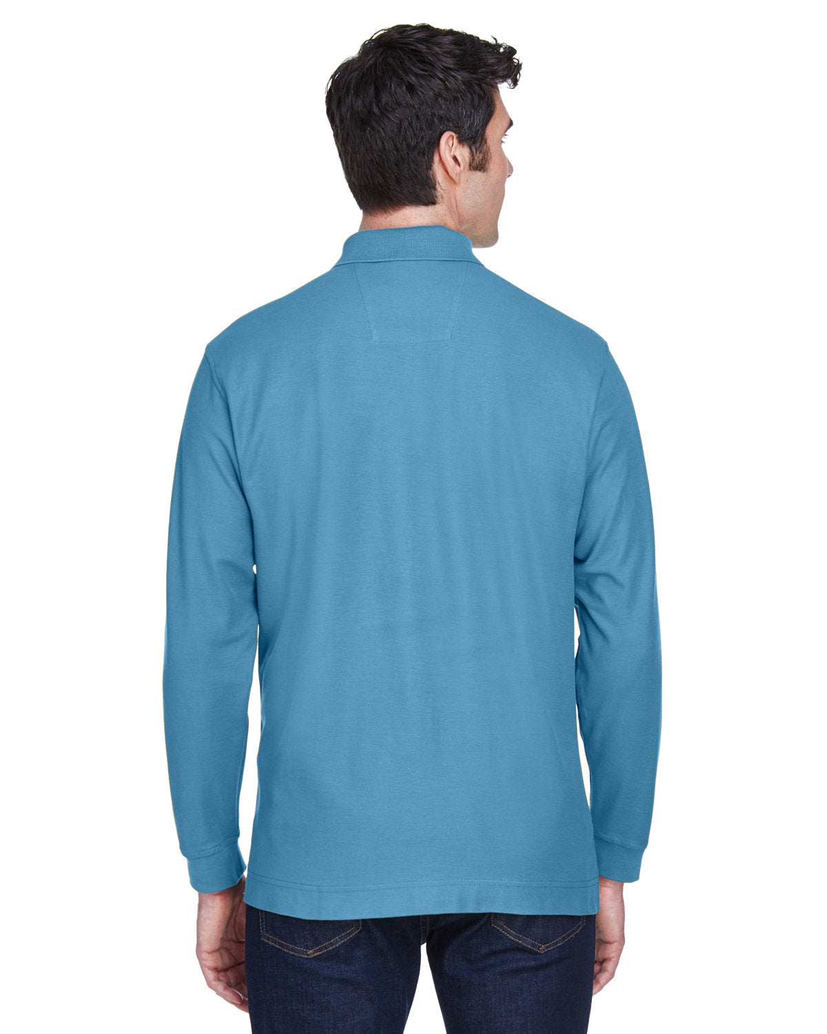 Devon & Jones Men's Pima Piqué Long-Sleeve Polo D110