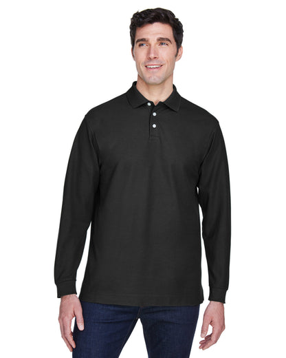 Devon & Jones Men's Pima Piqué Long-Sleeve Polo D110