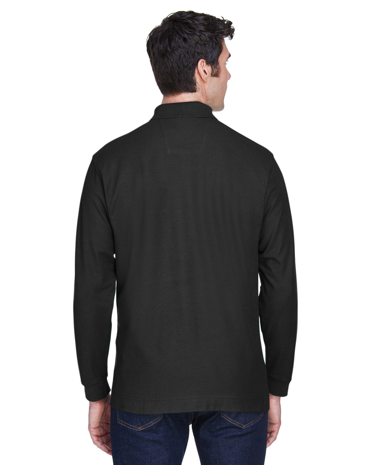 Devon & Jones Men's Pima Piqué Long-Sleeve Polo D110