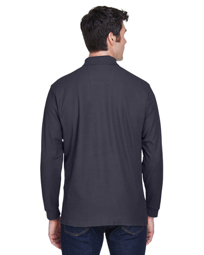 Devon & Jones Men's Pima Piqué Long-Sleeve Polo D110