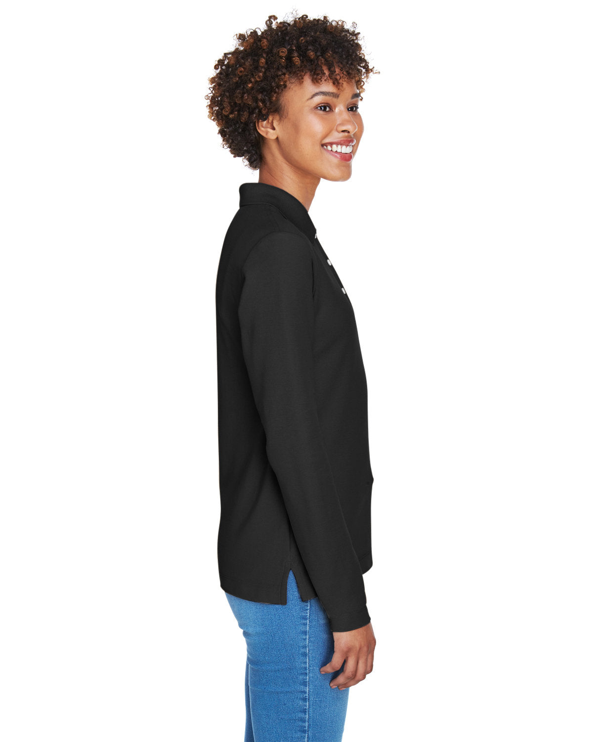 Devon & Jones Ladies' Pima Piqué Long-Sleeve Polo D110W