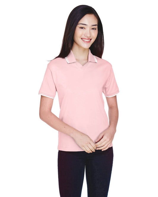 Devon & Jones Ladies' Tipped Perfect Pima Interlock Polo D140W