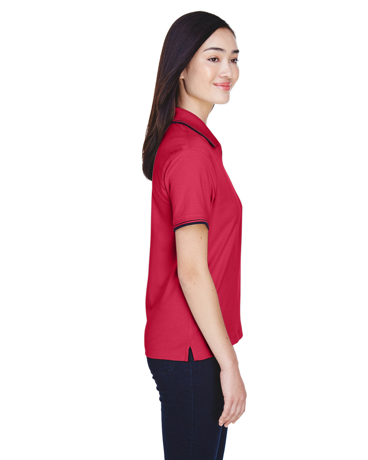 Devon & Jones Ladies' Tipped Perfect Pima Interlock Polo D140W