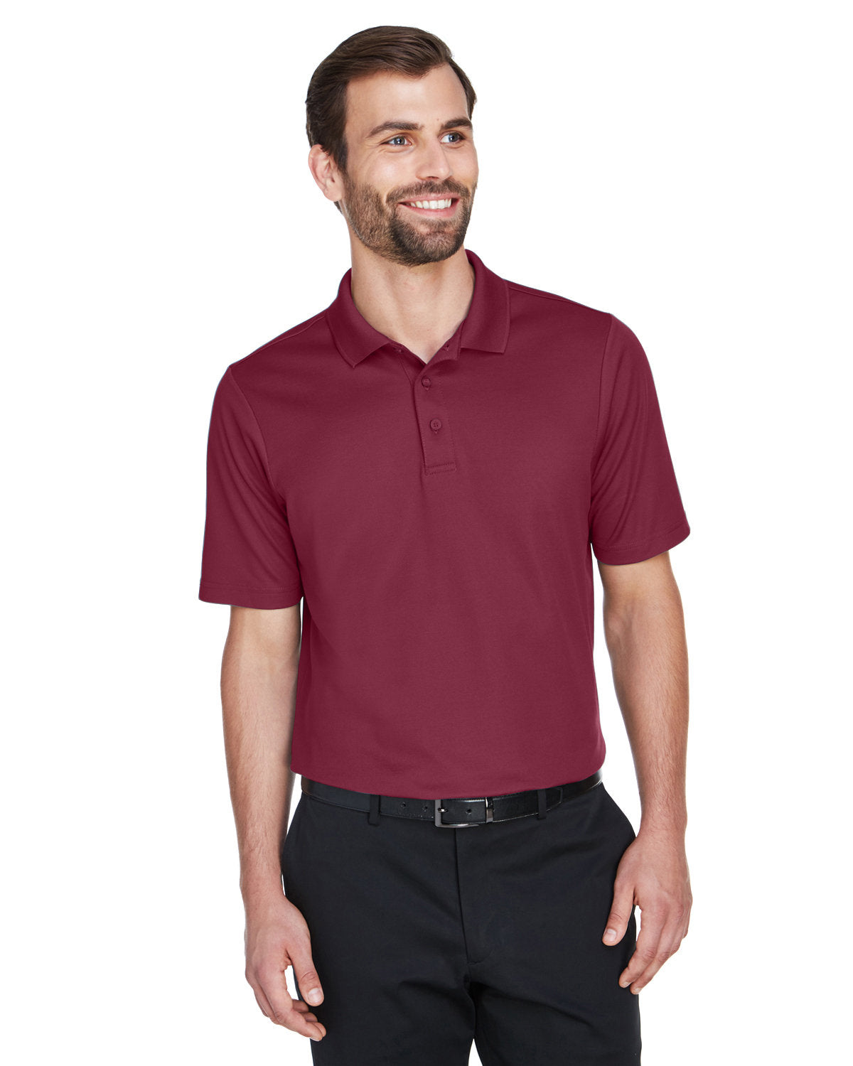 Devon & Jones CrownLux Performance® Men's Plaited Polo DG20 BURGUNDY