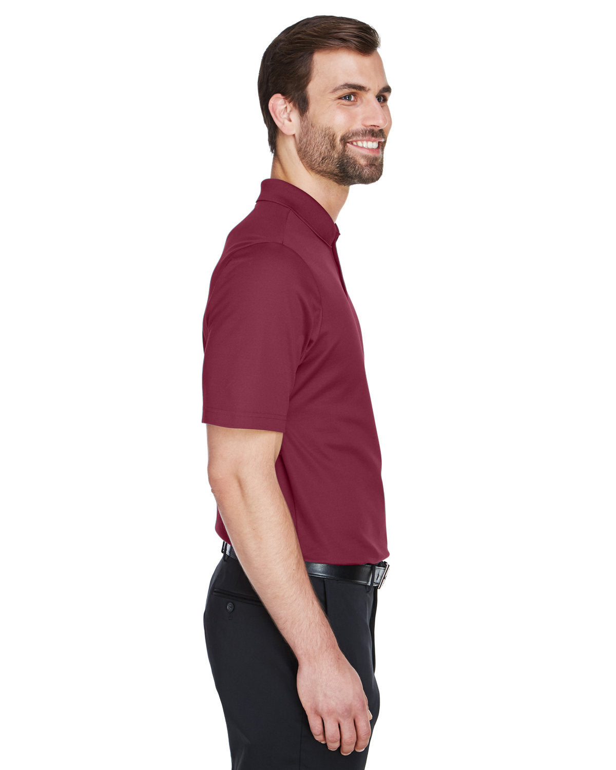 Devon & Jones CrownLux Performance® Men's Plaited Polo DG20 BURGUNDY