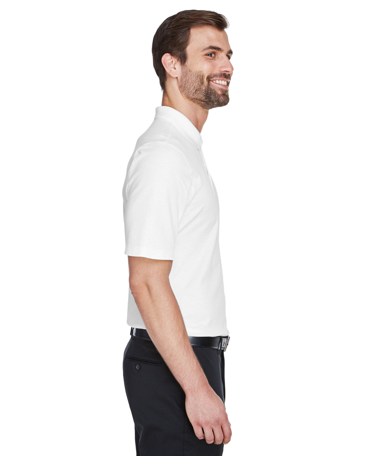 Devon & Jones CrownLux Performance® Men's Plaited Polo DG20 WHITE