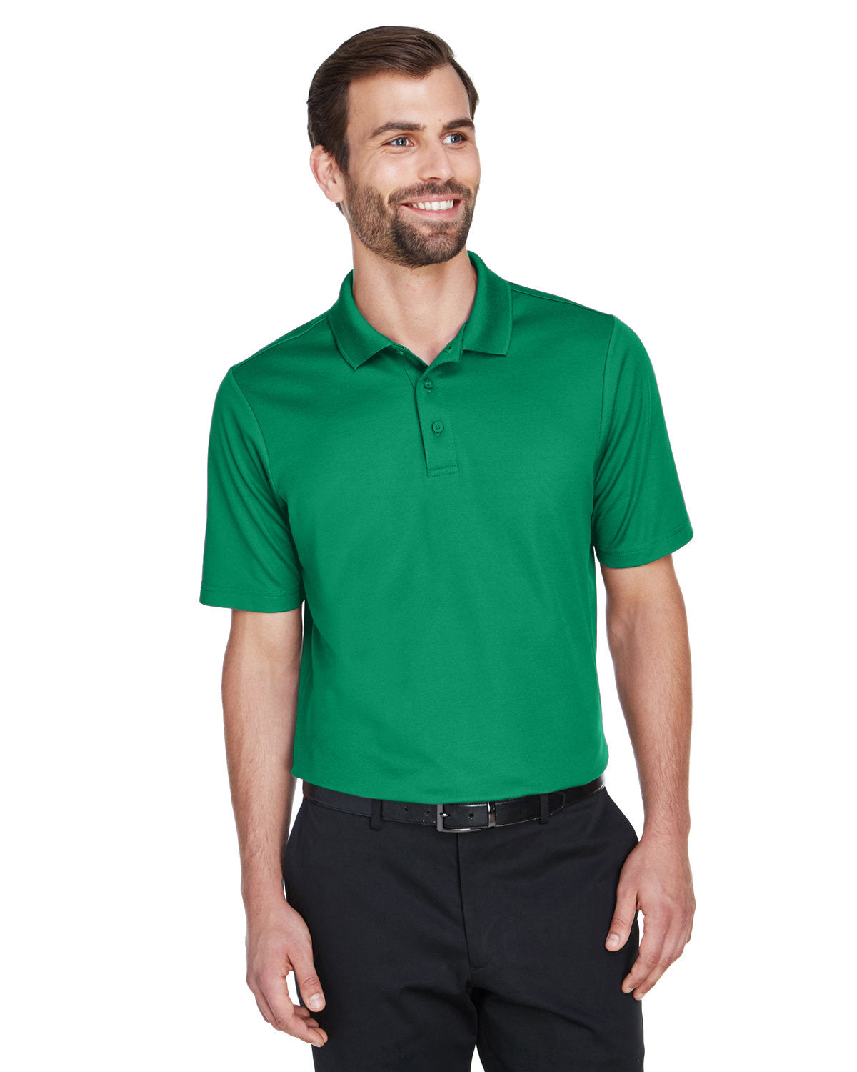 Devon & Jones CrownLux Performance® Men's Plaited Polo DG20 KELLY GREEN