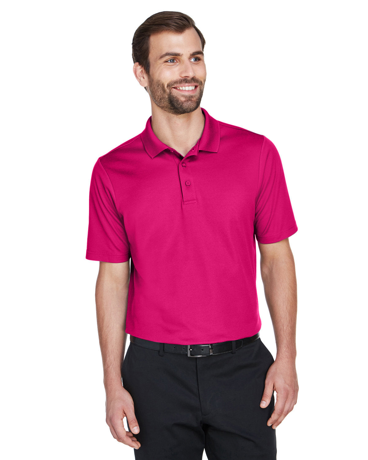 Devon & Jones CrownLux Performance® Men's Plaited Polo DG20 CROWN RASPBERRY