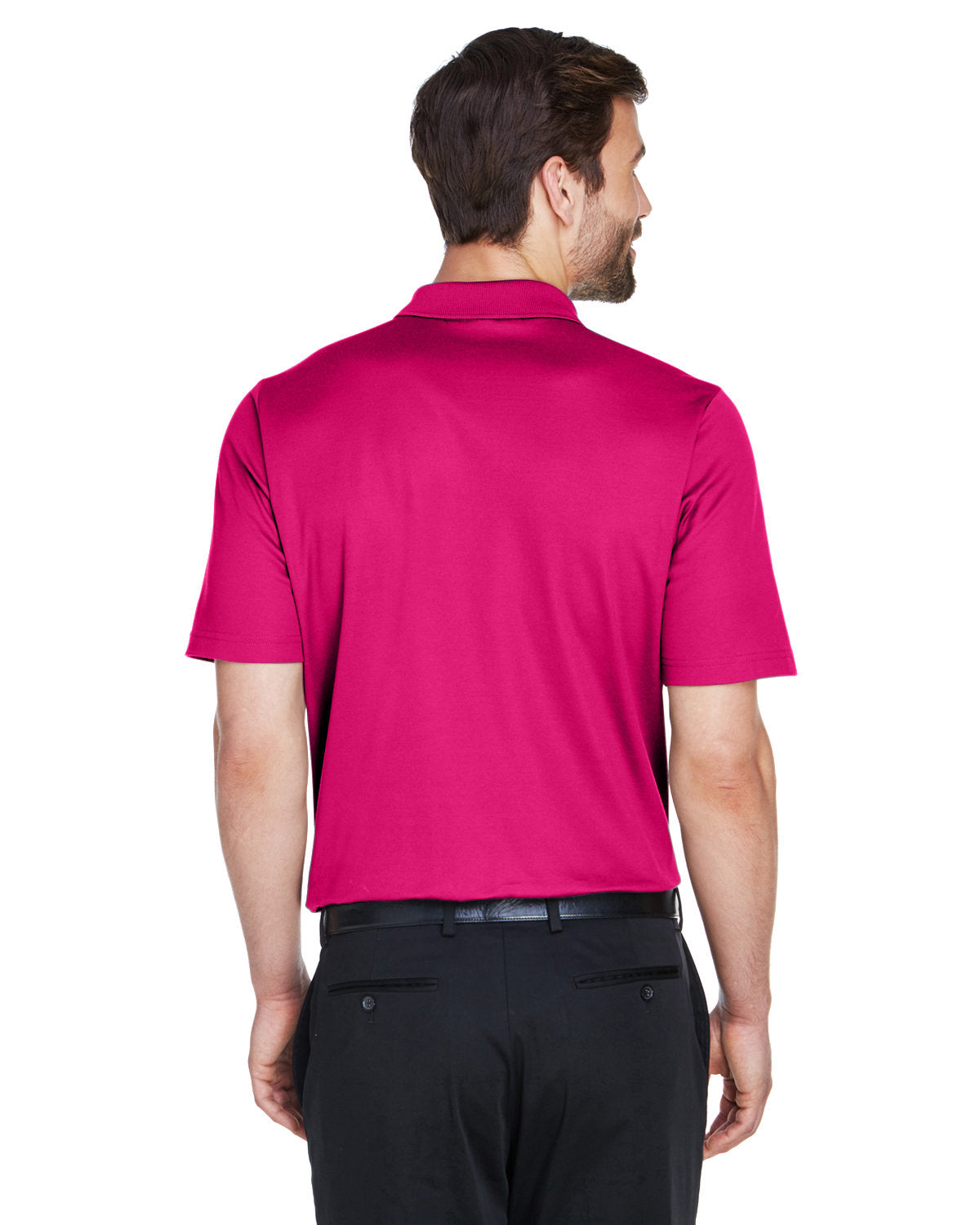 Devon & Jones CrownLux Performance® Men's Plaited Polo DG20 CROWN RASPBERRY