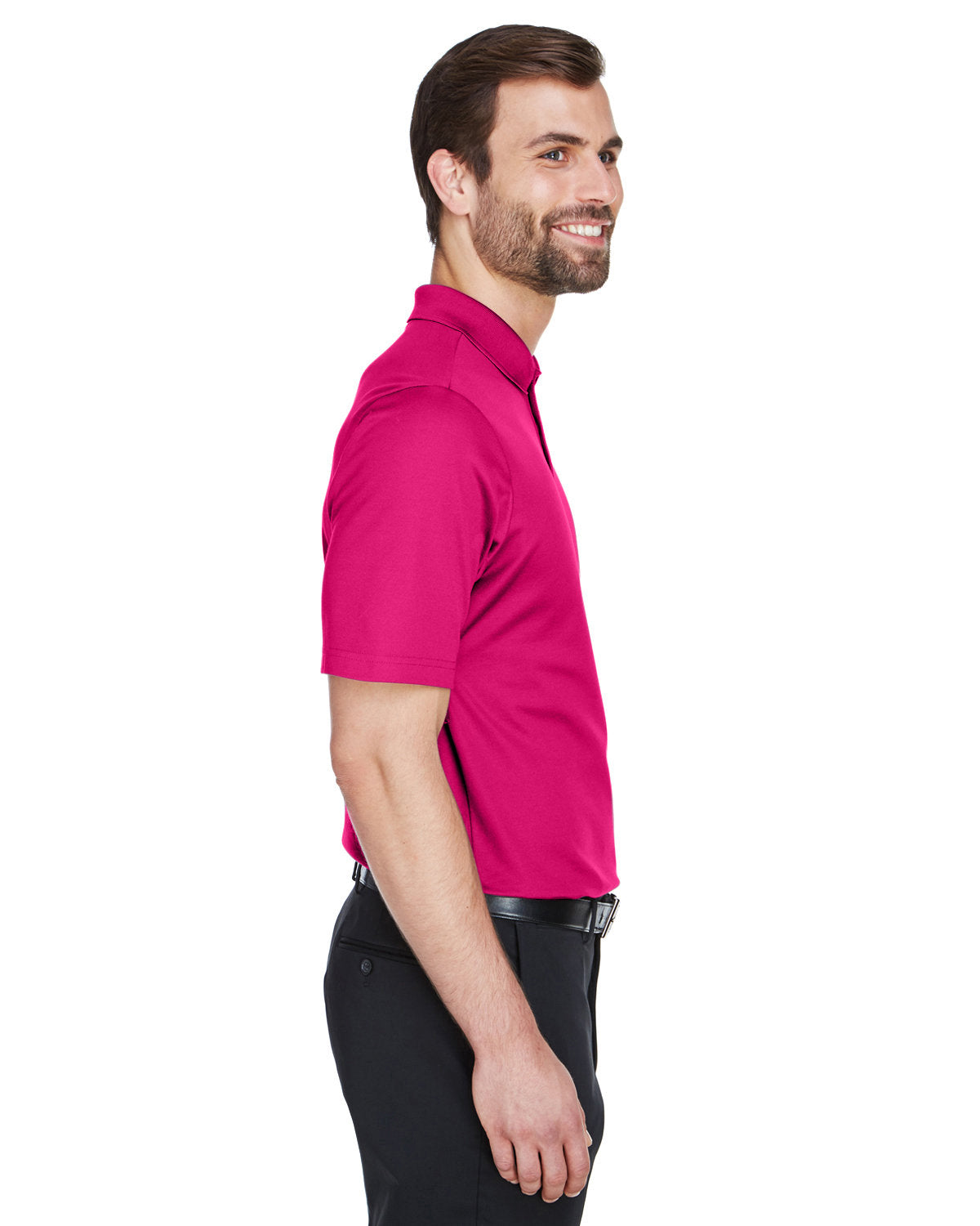 Devon & Jones CrownLux Performance® Men's Plaited Polo DG20 CROWN RASPBERRY