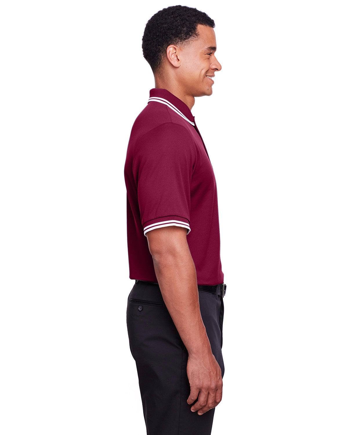 Devon & Jones CrownLux Performance® Men's Plaited Tipped Polo DG20C