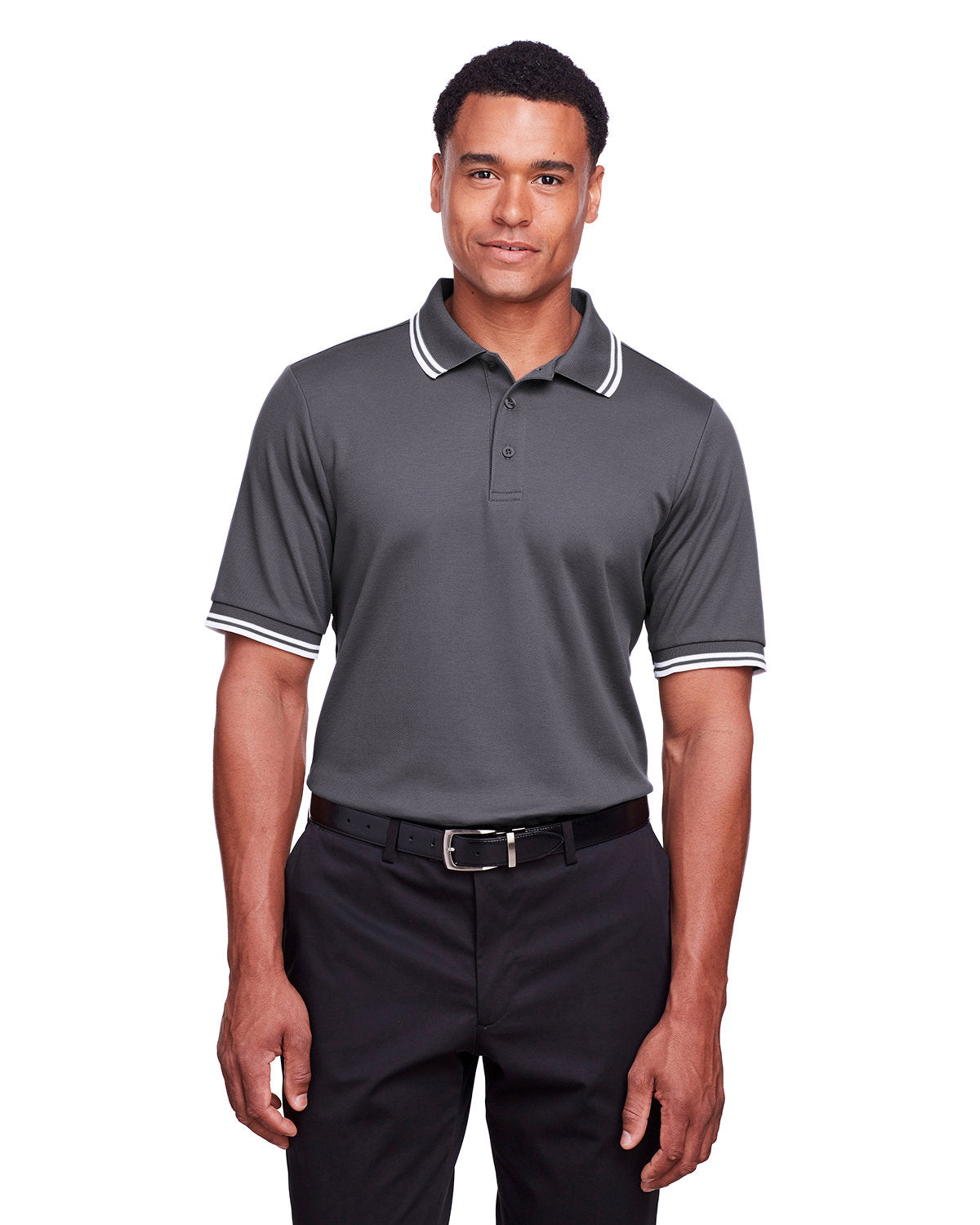 Devon & Jones CrownLux Performance® Men's Plaited Tipped Polo DG20C