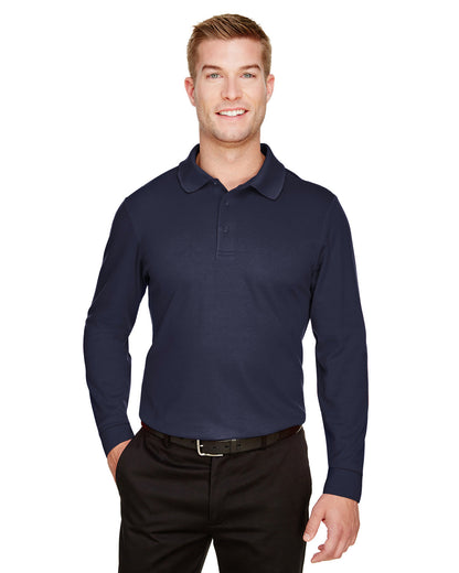 Devon & Jones CrownLux Performance® Men's Plaited Long Sleeve Polo DG20L