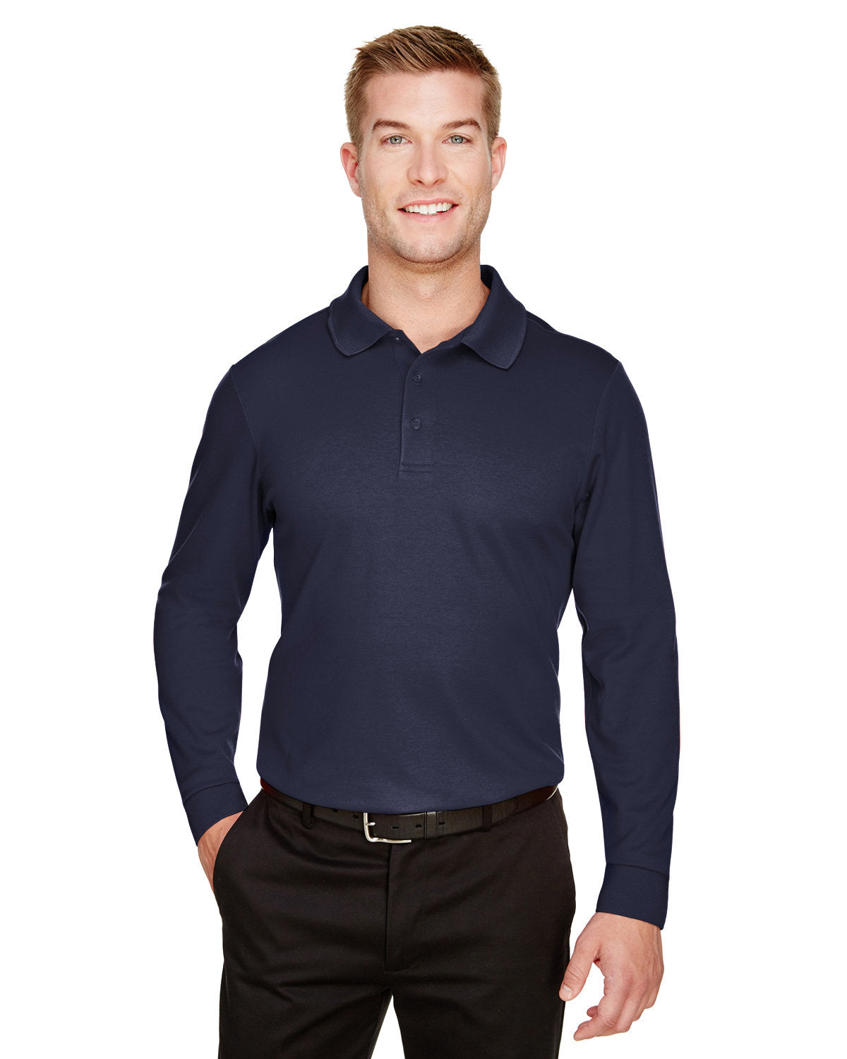 Devon & Jones CrownLux Performance® Tall Plaited Long Sleeve Polo DG20LT