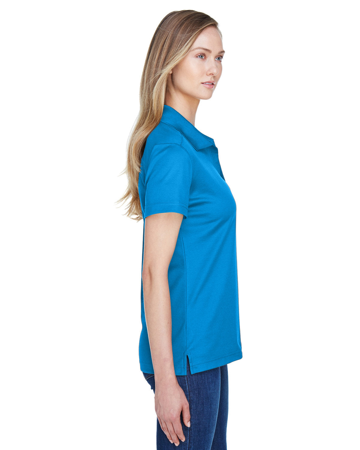 Devon & Jones CrownLux Performance® Ladies' Plaited Polo DG20W OCEAN BLUE