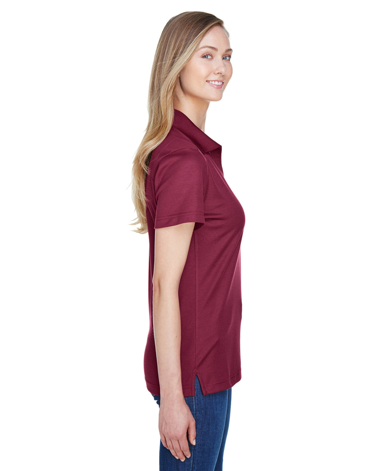 Devon & Jones CrownLux Performance® Ladies' Plaited Polo DG20W BURGUNDY