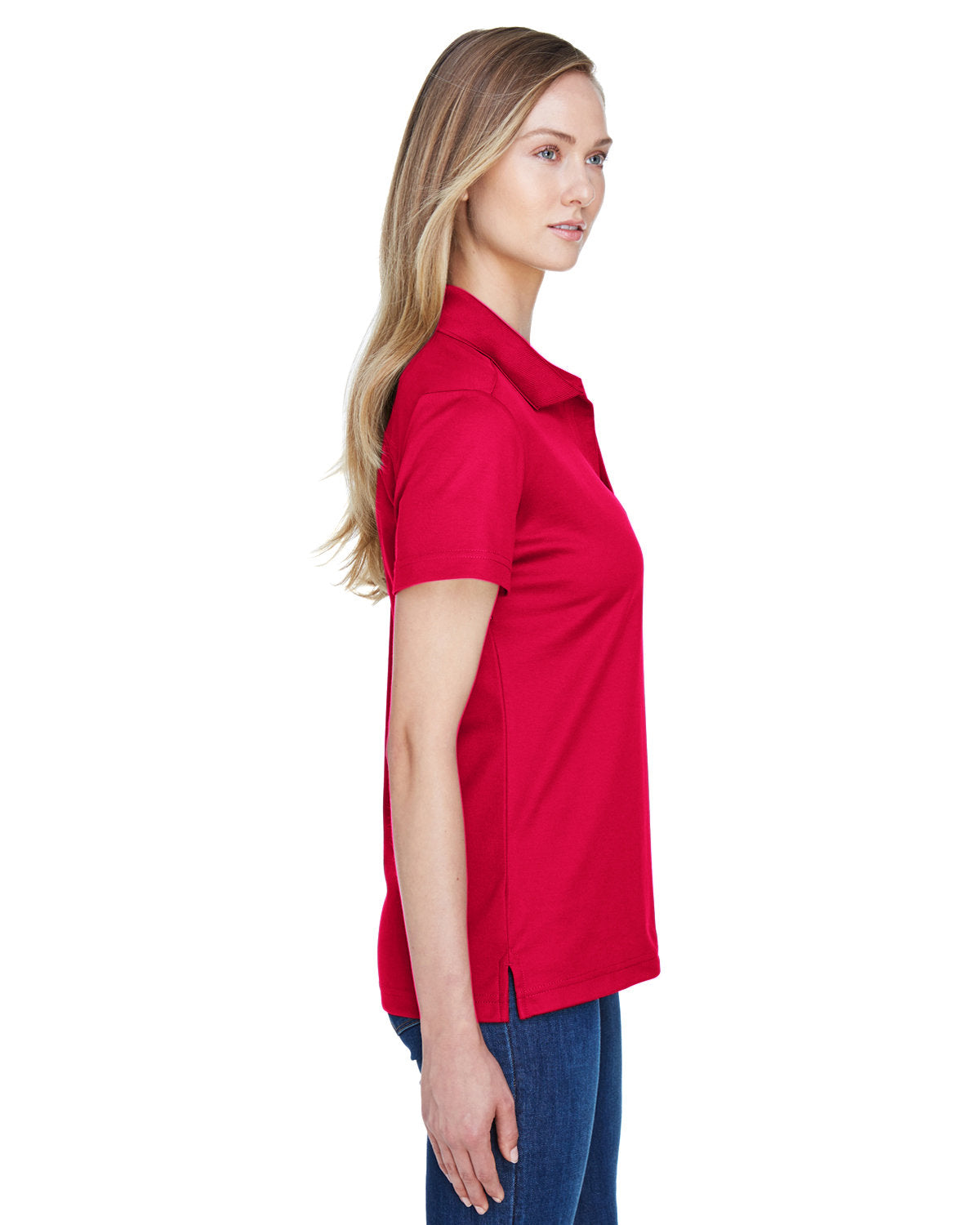 Devon & Jones CrownLux Performance® Ladies' Plaited Polo DG20W RED